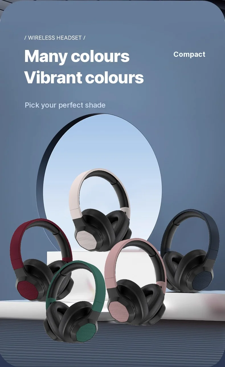 Over-Ear Bluetooth Headphones with FM Radio and TF Card Slot
