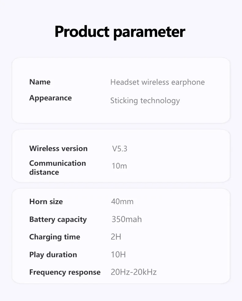 Wireless Over-Ear Headphones with Deep Bass and Long Battery Life
