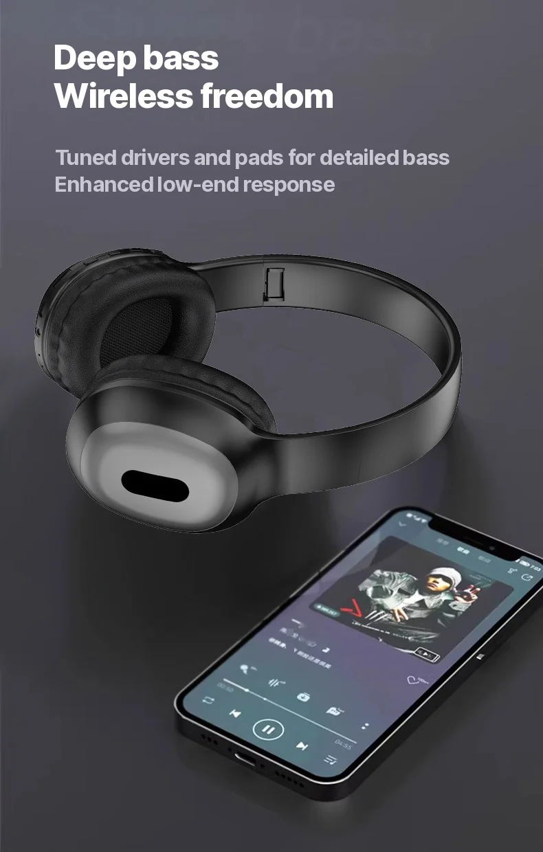 Околоушни Bluetooth слушалки със слот за TF карта и AUX вход