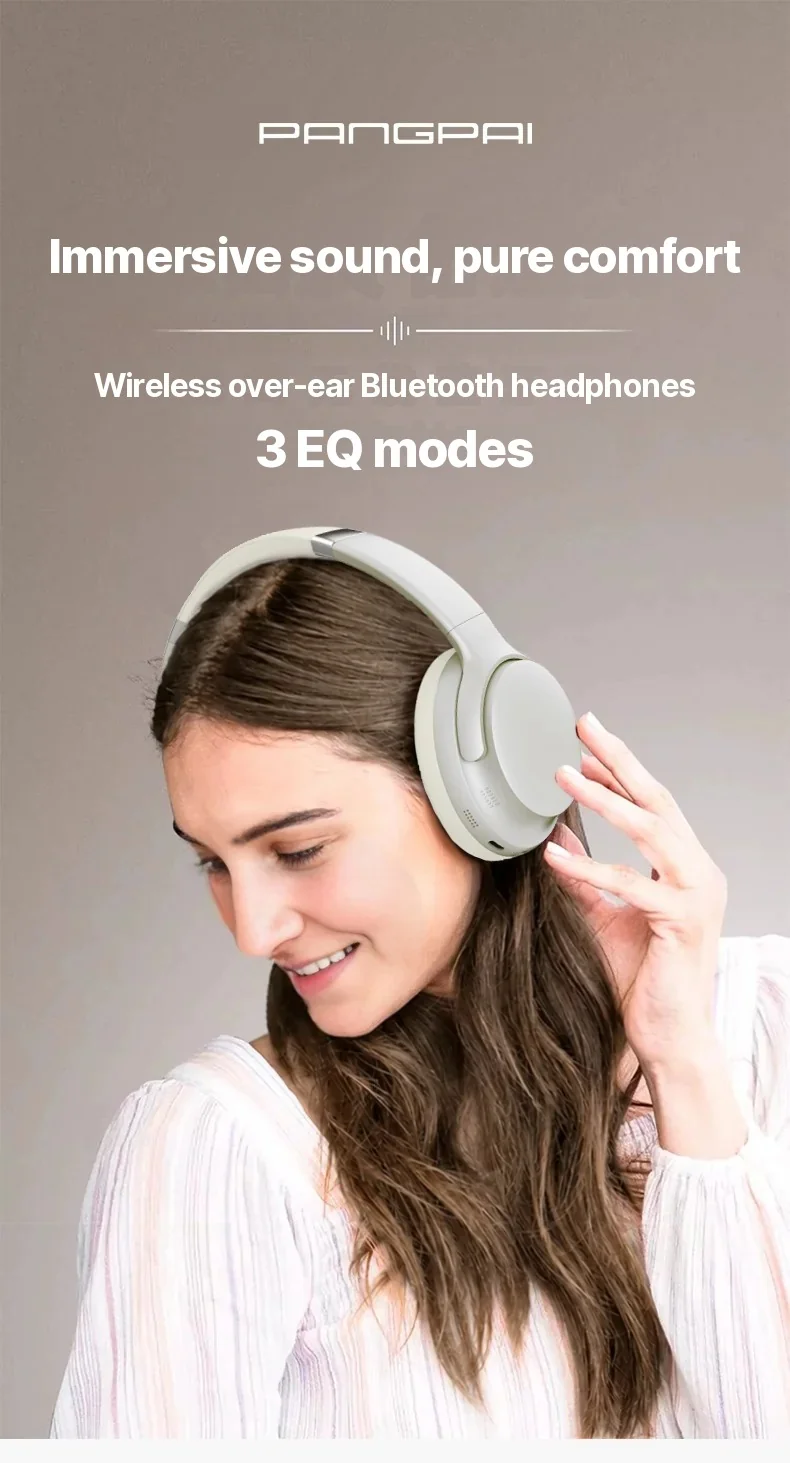 Casque Bluetooth sans fil supra-auriculaire avec micro et modes EQ multiples