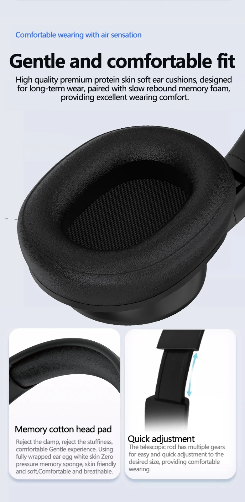 Over-Ear Wireless Bluetooth Headphones with Mic and Deep Bass