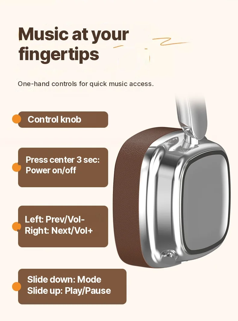 Retro over-ear trådløse hovedtelefoner Bluetooth 5.4 Stereo Bas