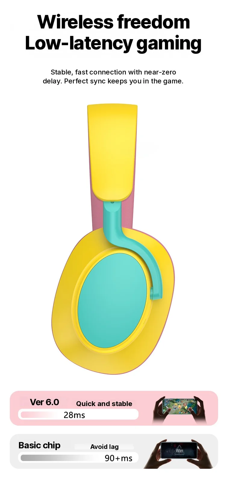 Wireless Over-Ear Headphones with FM Radio and Long Battery Life