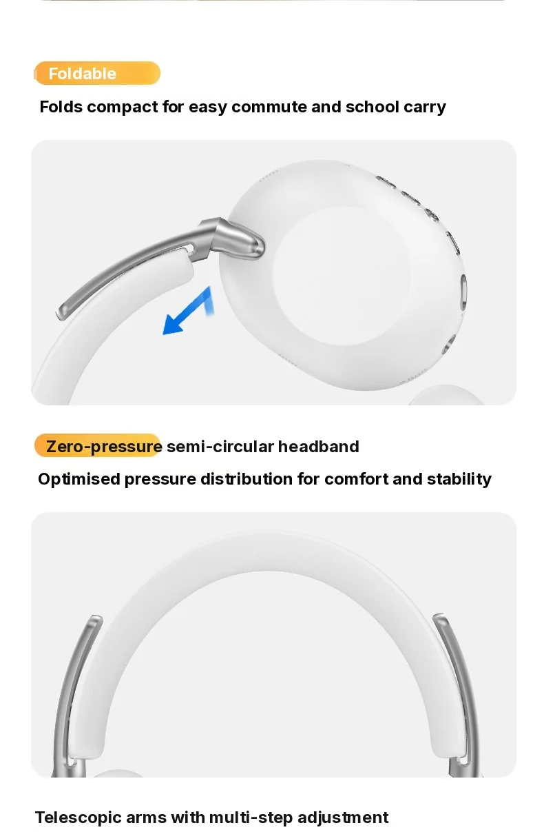 Over-Ear Wireless Bluetooth Headphones with Active Noise Cancelling