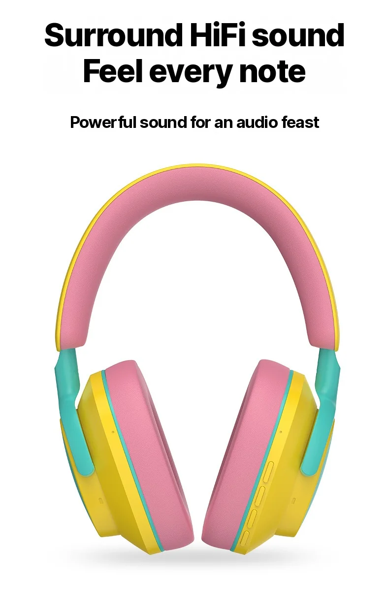 Wireless Over-Ear Headphones with FM Radio and Long Battery Life