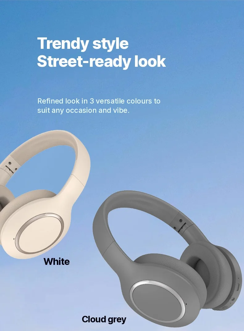 Over-Ear Bluetooth Headphones with Active Noise Cancelling and Long Battery Life