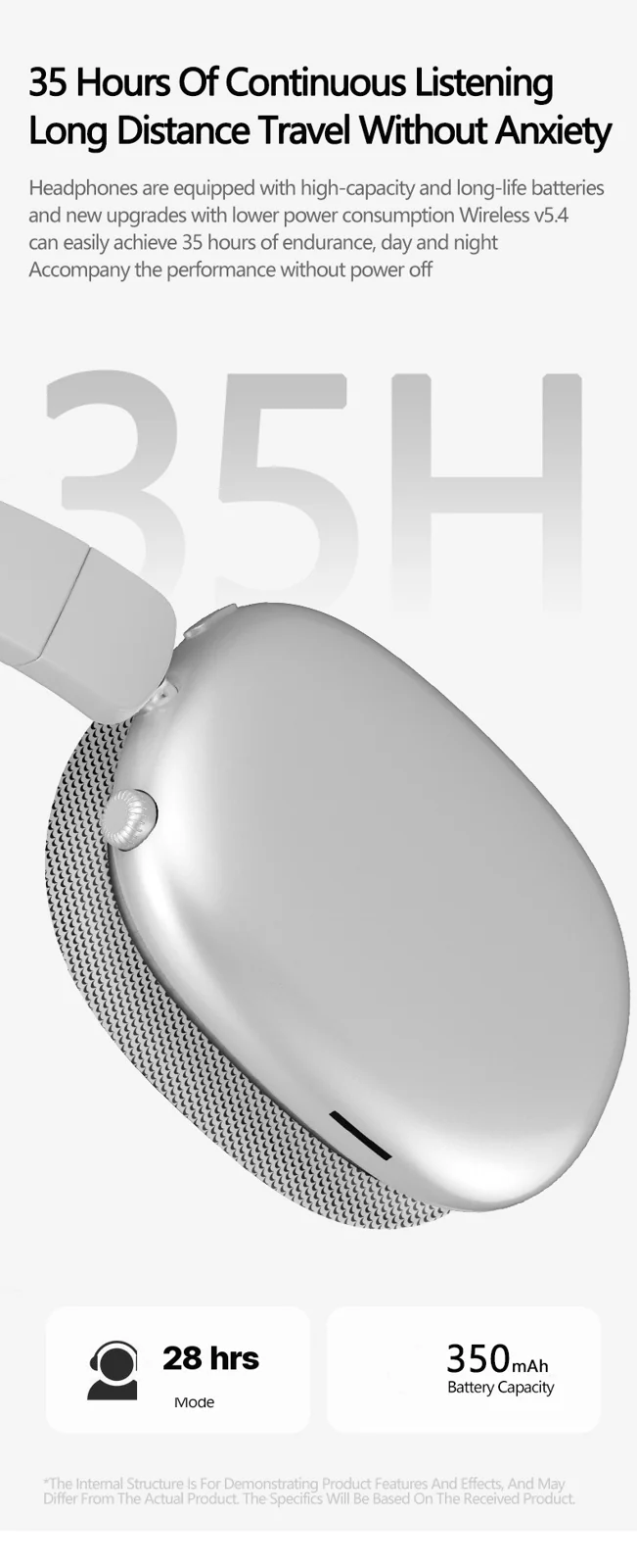 Active Noise Cancelling Wireless Bluetooth Headphones with Mic