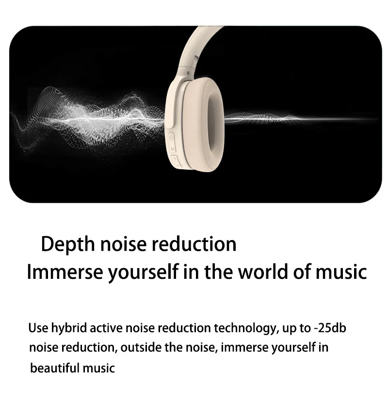 Wireless Over-Ear Headphones with Active Noise Cancelling and Long Battery Life