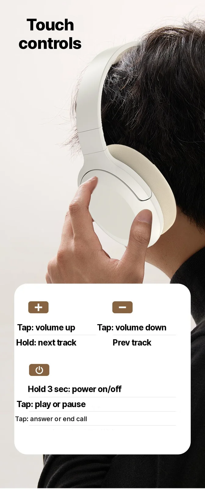 Wireless Over-Ear Bluetooth Headphones with Low Latency and Long Battery