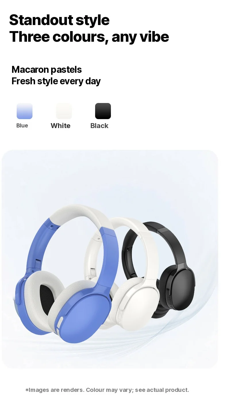 Fon Kepala Bluetooth Over-Ear dengan FM, Kad TF, Mod EQ & Mikrofon