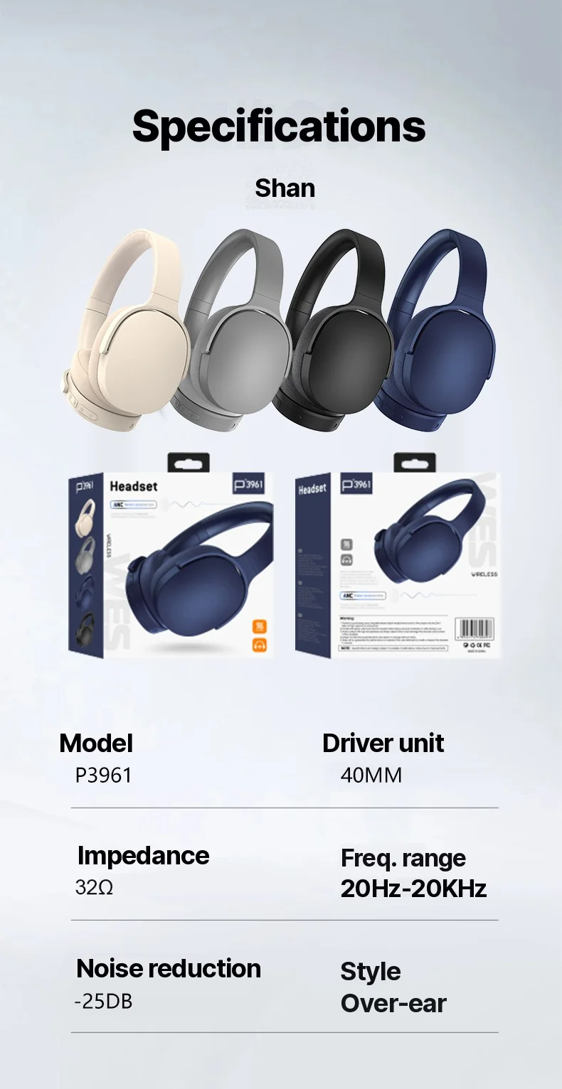 Cuffie Bluetooth Wireless Over-Ear con Cancellazione Attiva del Rumore e Lunga Autonomia