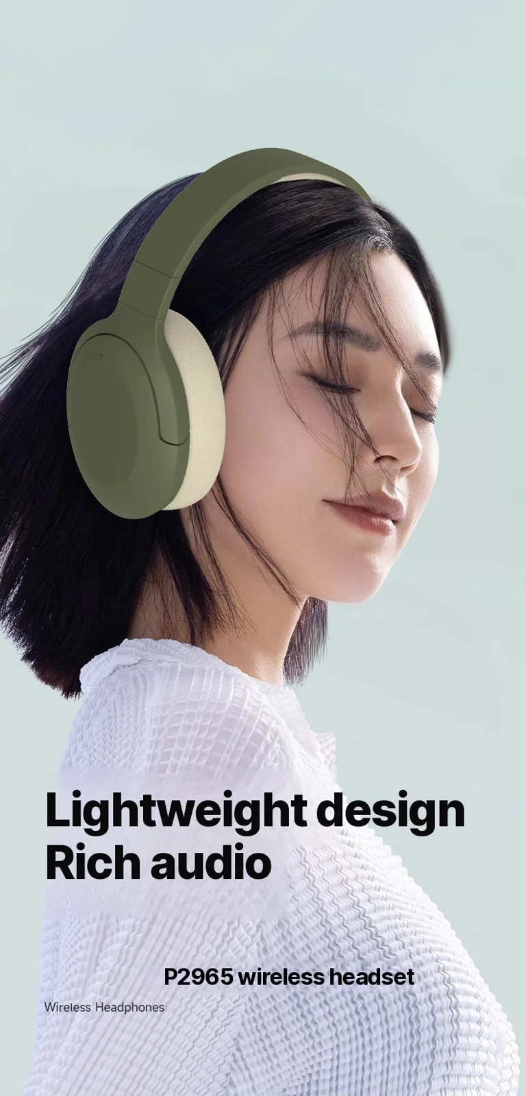 Wireless Bluetooth Over-Ear Headphones with FM Radio and Long Battery Life
