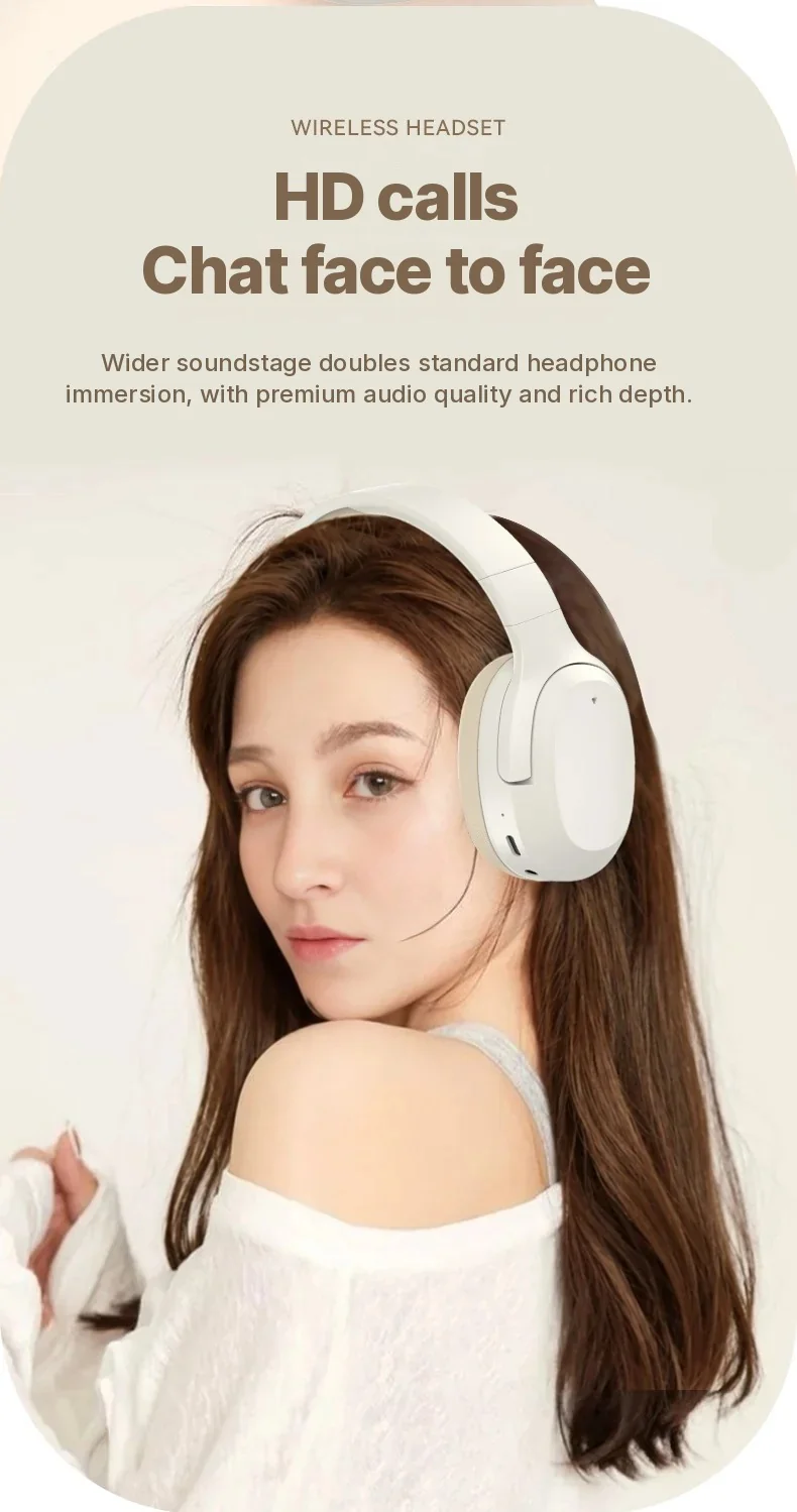 On-ear Bluetooth-hörlurar med bas, AUX och TF-kortstöd