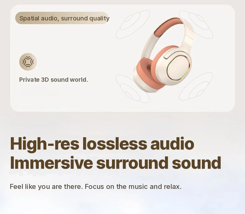 Fones de Ouvido Gamer RGB Sem Fio Bluetooth Over-Ear Estéreo