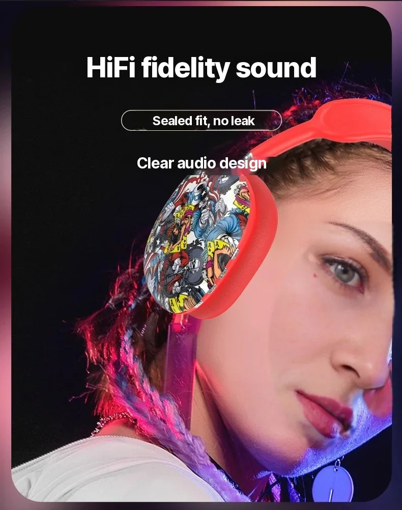 Auriculares Inalámbricos Graffiti con Radio FM y Ranura TF