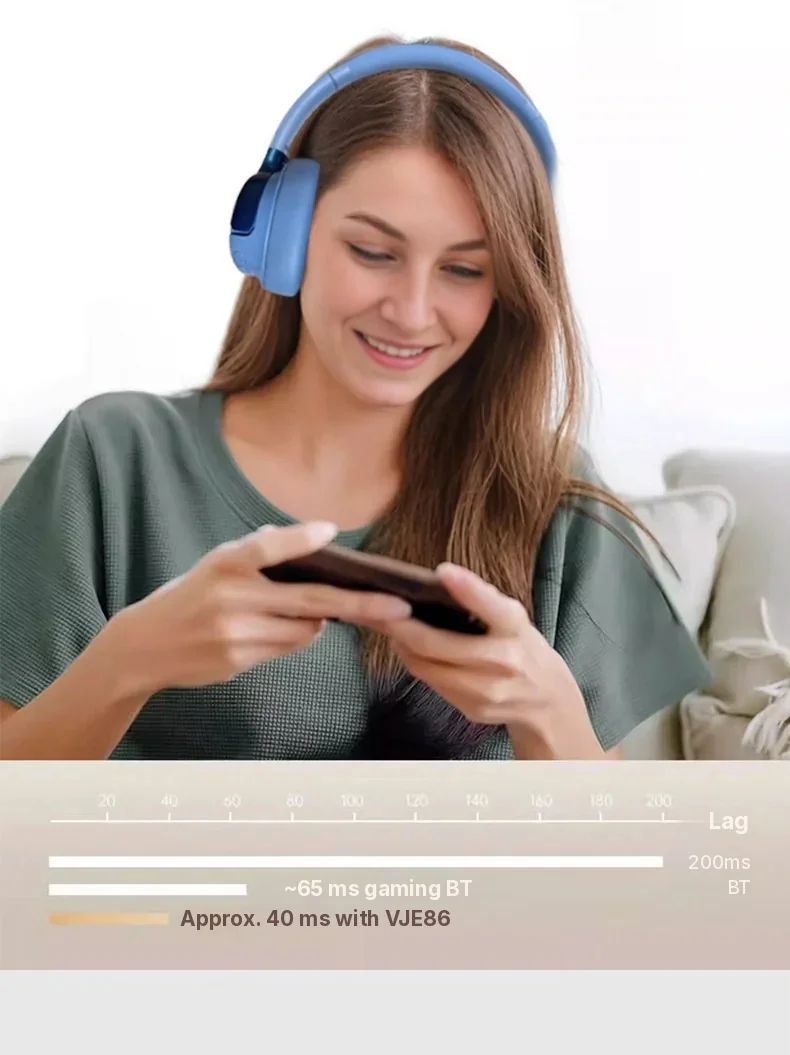 Over-Ear Wireless Headphones with Active Noise Cancelling and 35h Battery