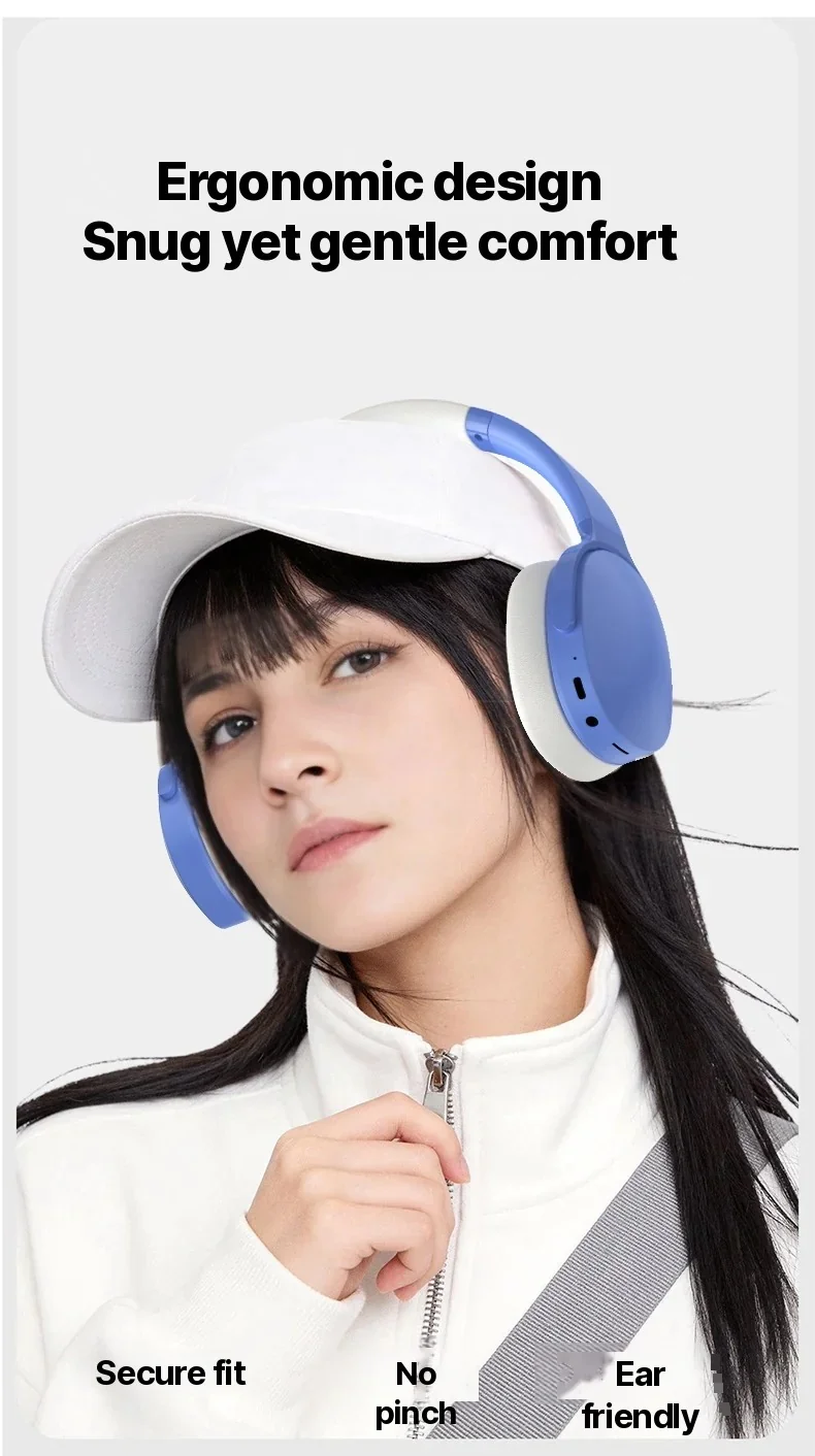 Fon Kepala Bluetooth Over-Ear dengan FM, Kad TF, Mod EQ & Mikrofon