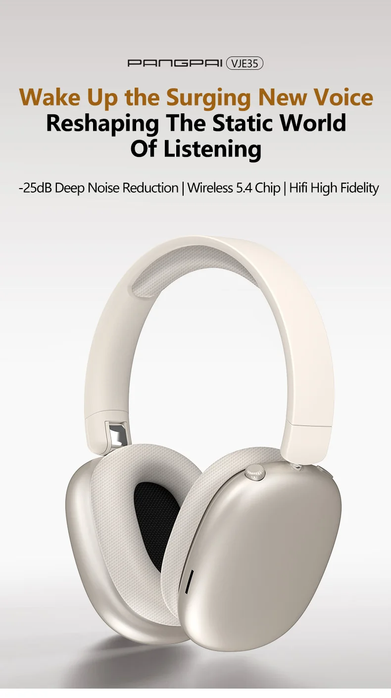 Active Noise Cancelling Wireless Bluetooth Headphones with Mic