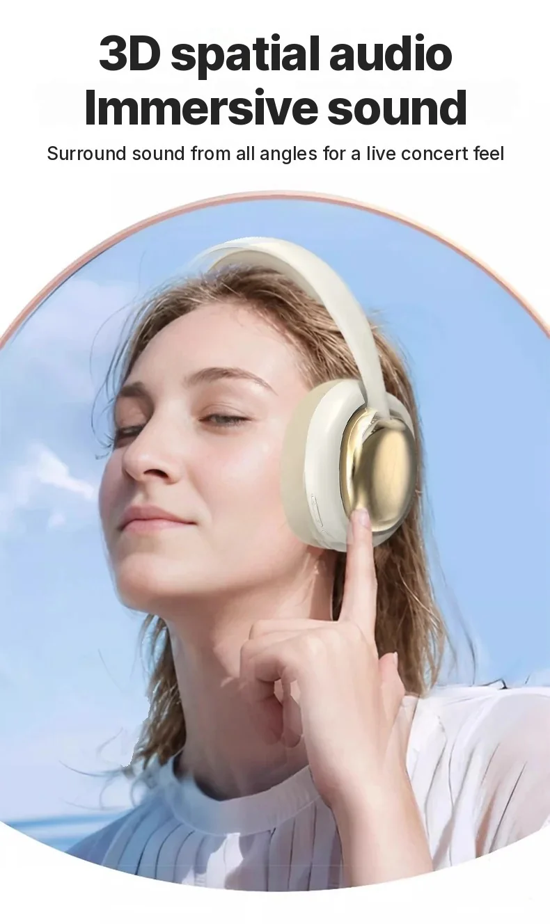 Over-ear trådløse Bluetooth-hovedtelefoner med mikrofon og 40 mm drivere