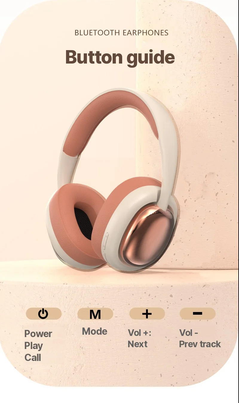 Trådlösa Bluetooth-hörlurar med FM-radio och stereoljud