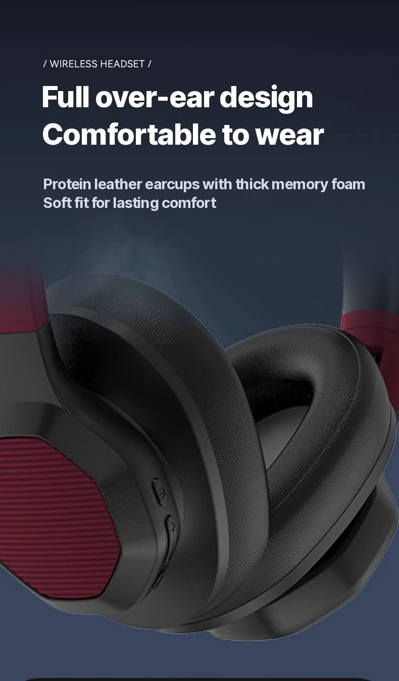 Over-Ear Bluetooth Headphones with FM Radio and TF Card Slot