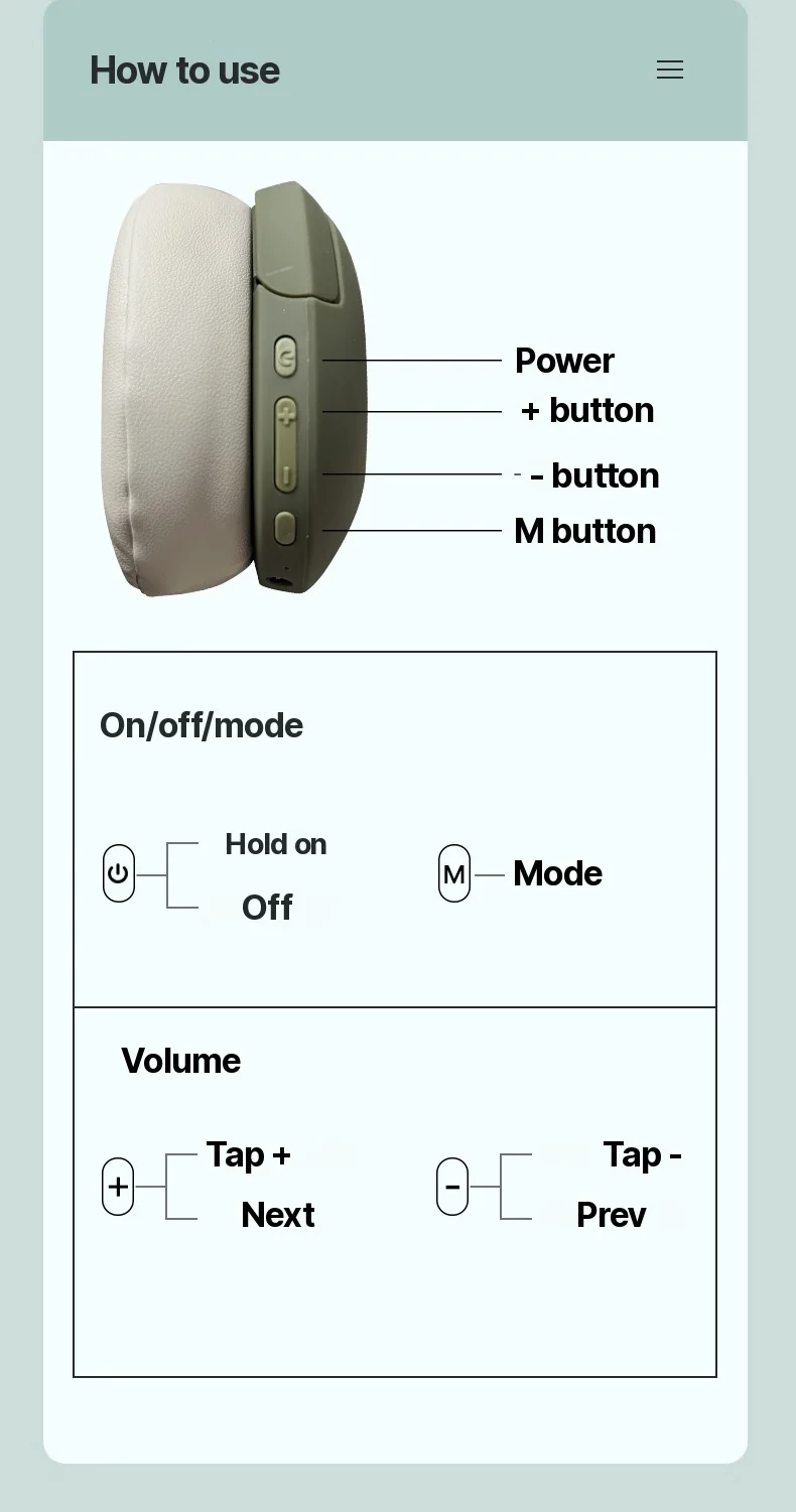 Kabellose Bluetooth Over-Ear-Kopfhörer mit FM-Radio und langer Akkulaufzeit
