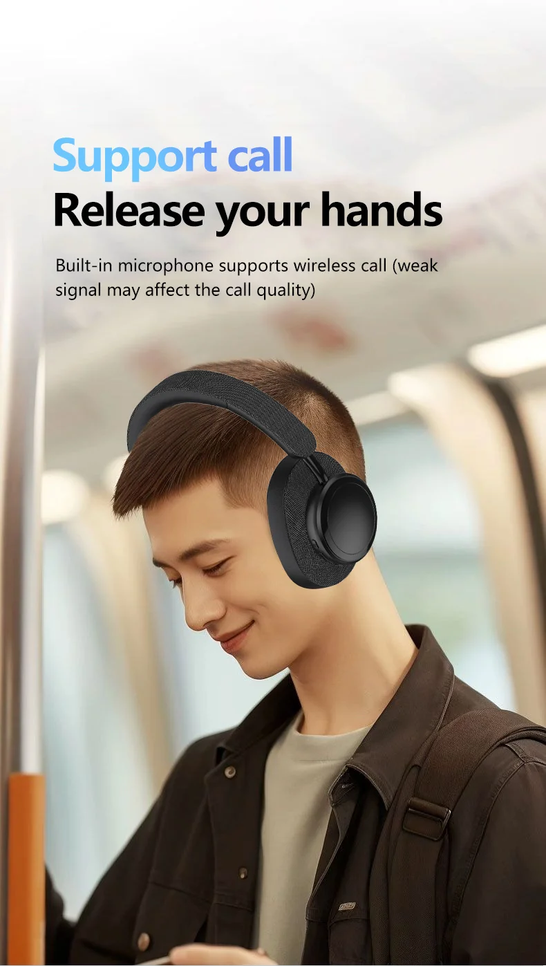 Wireless Over-Ear Headphones with Deep Bass and Long Battery Life