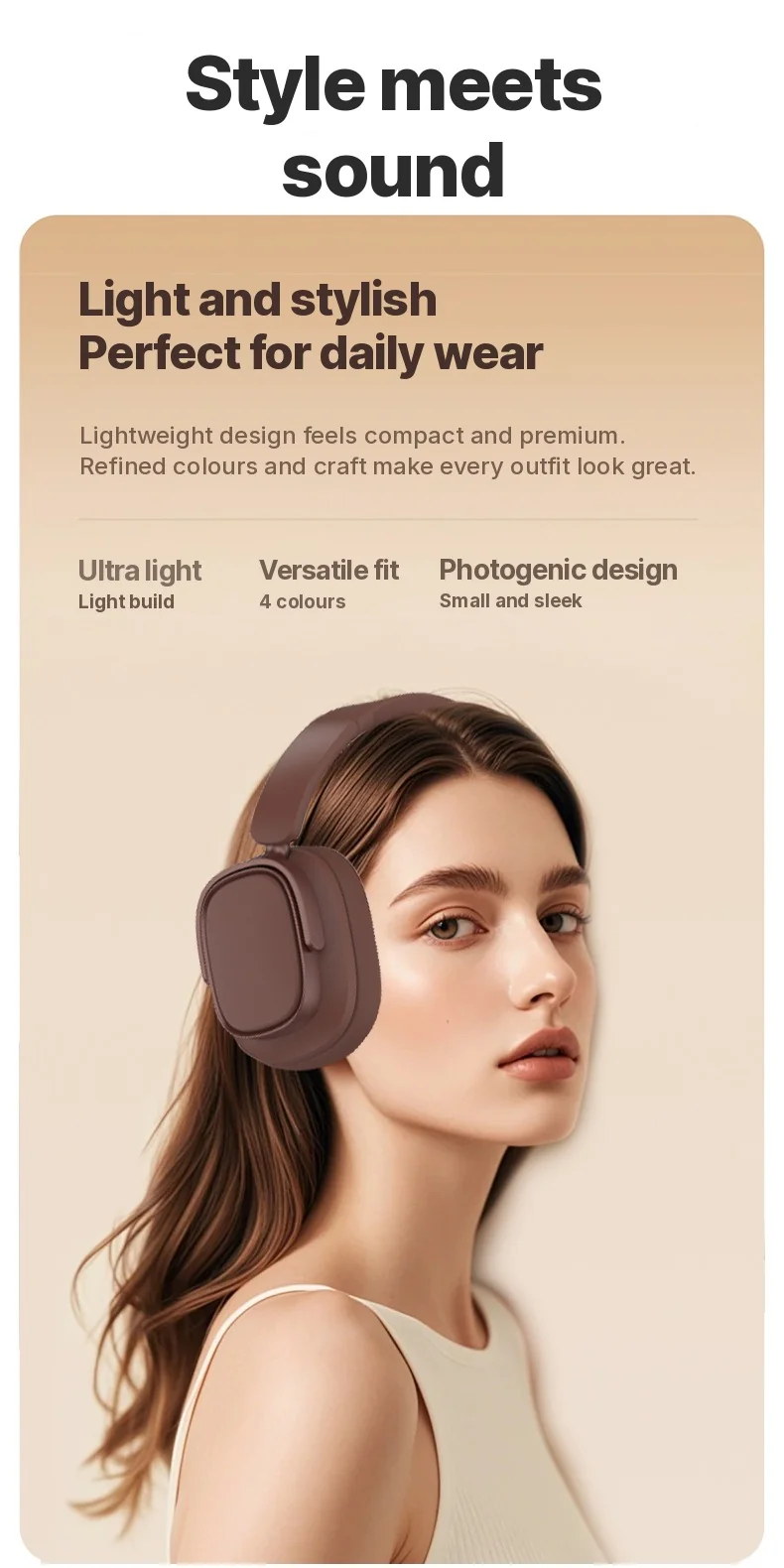 Fones de Ouvido Bluetooth Retro Circum-auriculares com Cancelamento Ativo de Ruído