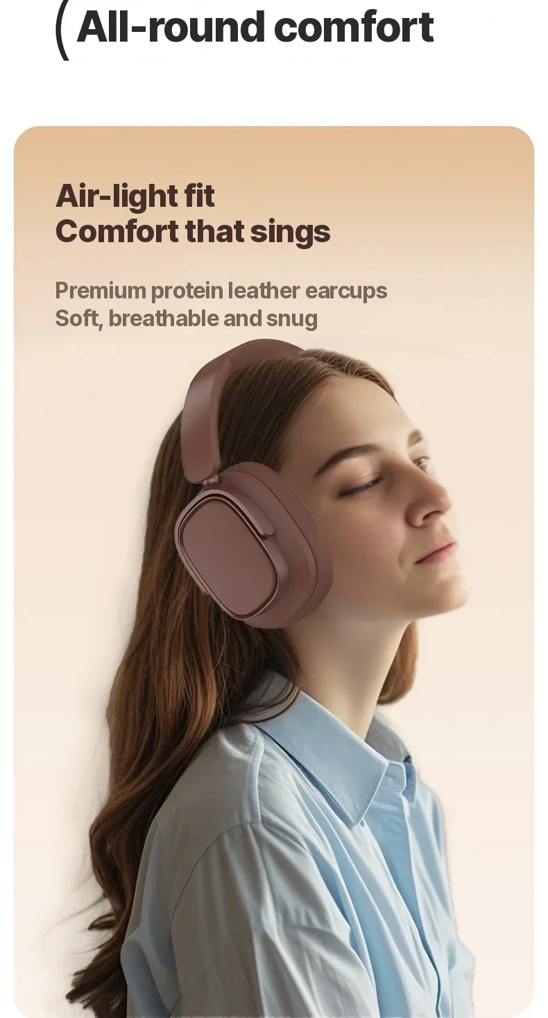 Fones de Ouvido Bluetooth Retro Circum-auriculares com Cancelamento Ativo de Ruído