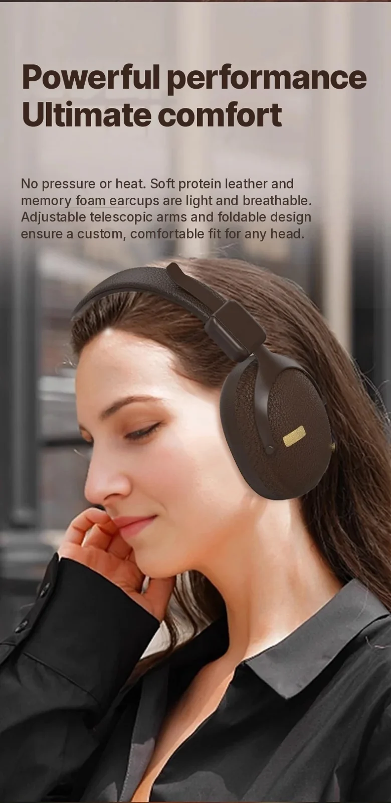 Fon Telinga Over-Ear Tanpa Wayar Retro Dengan Bluetooth 5.4 dan Hayat Bateri Panjang