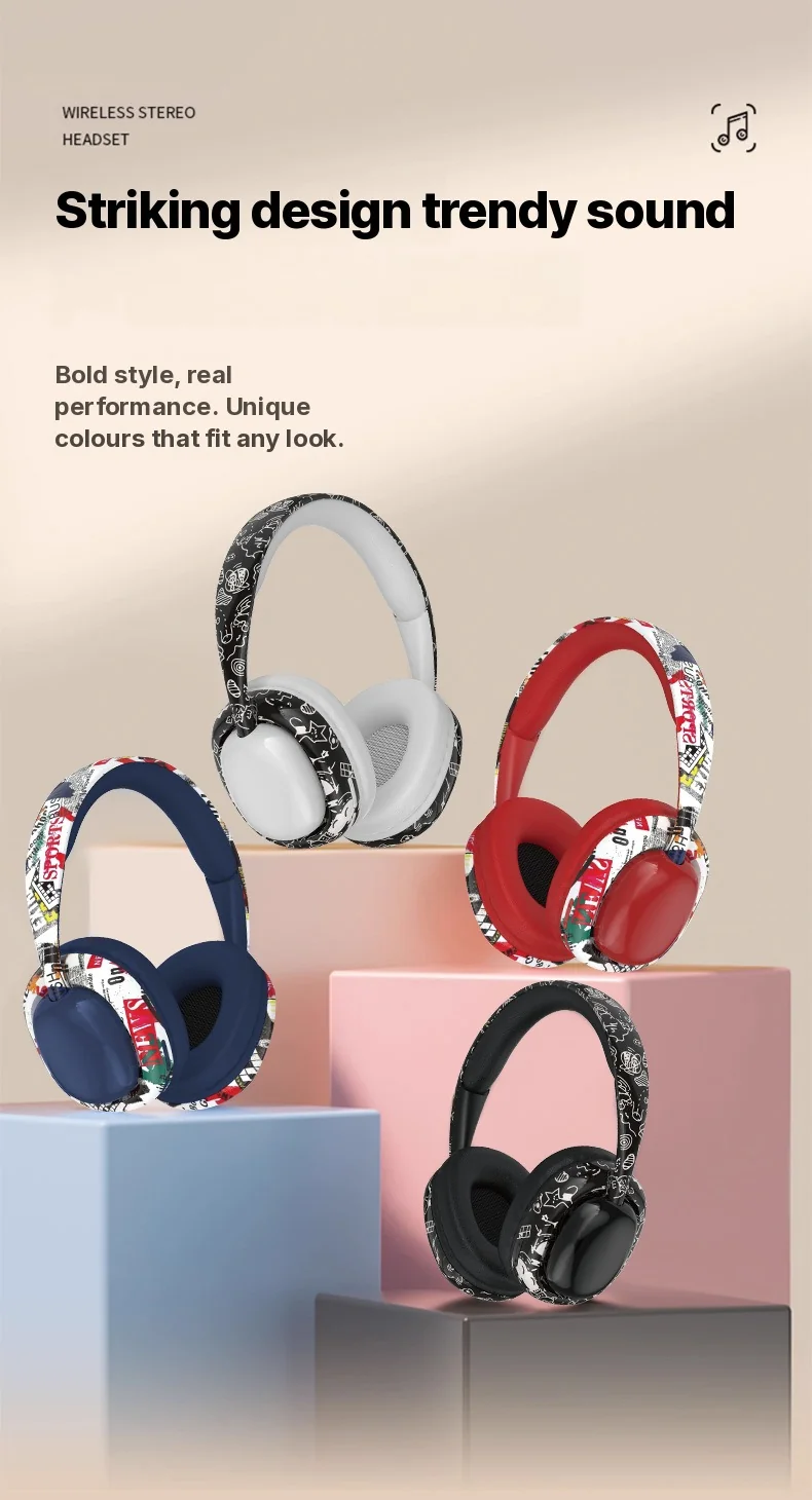 Fones de Ouvido Bluetooth Over-Ear com Graves Profundos e Conectividade Sem Fio