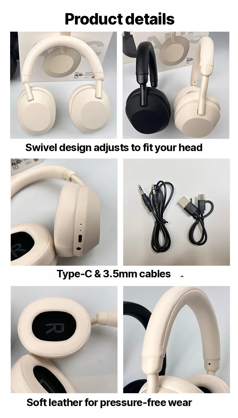 Active Noise Cancelling Wireless Bluetooth Headphones Over Ear Stereo