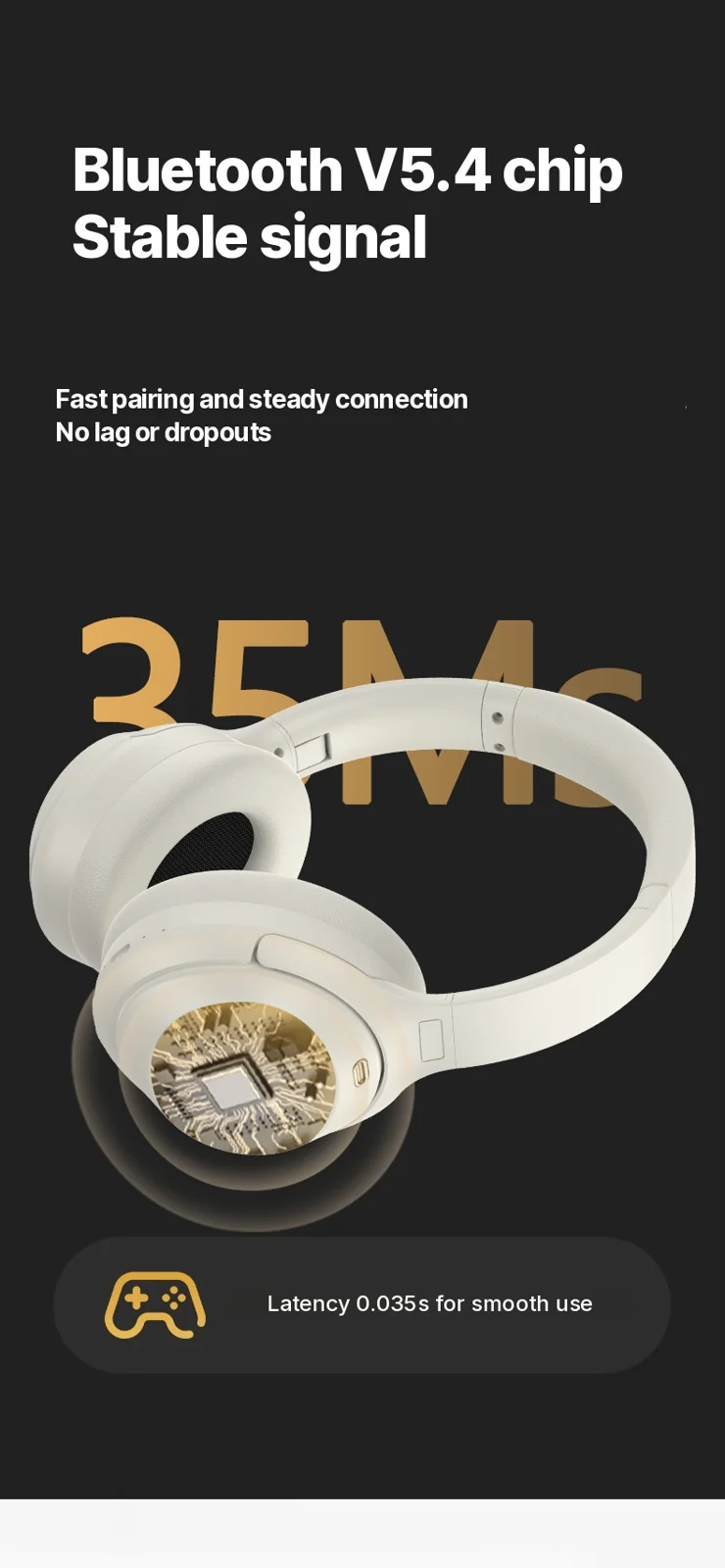 Over-Ear Wireless Bluetooth Headphones with Active Noise Cancelling