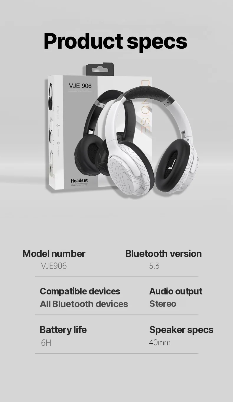 Cuffie Bluetooth Wireless Over-Ear con Multi-EQ e Lunga Autonomia