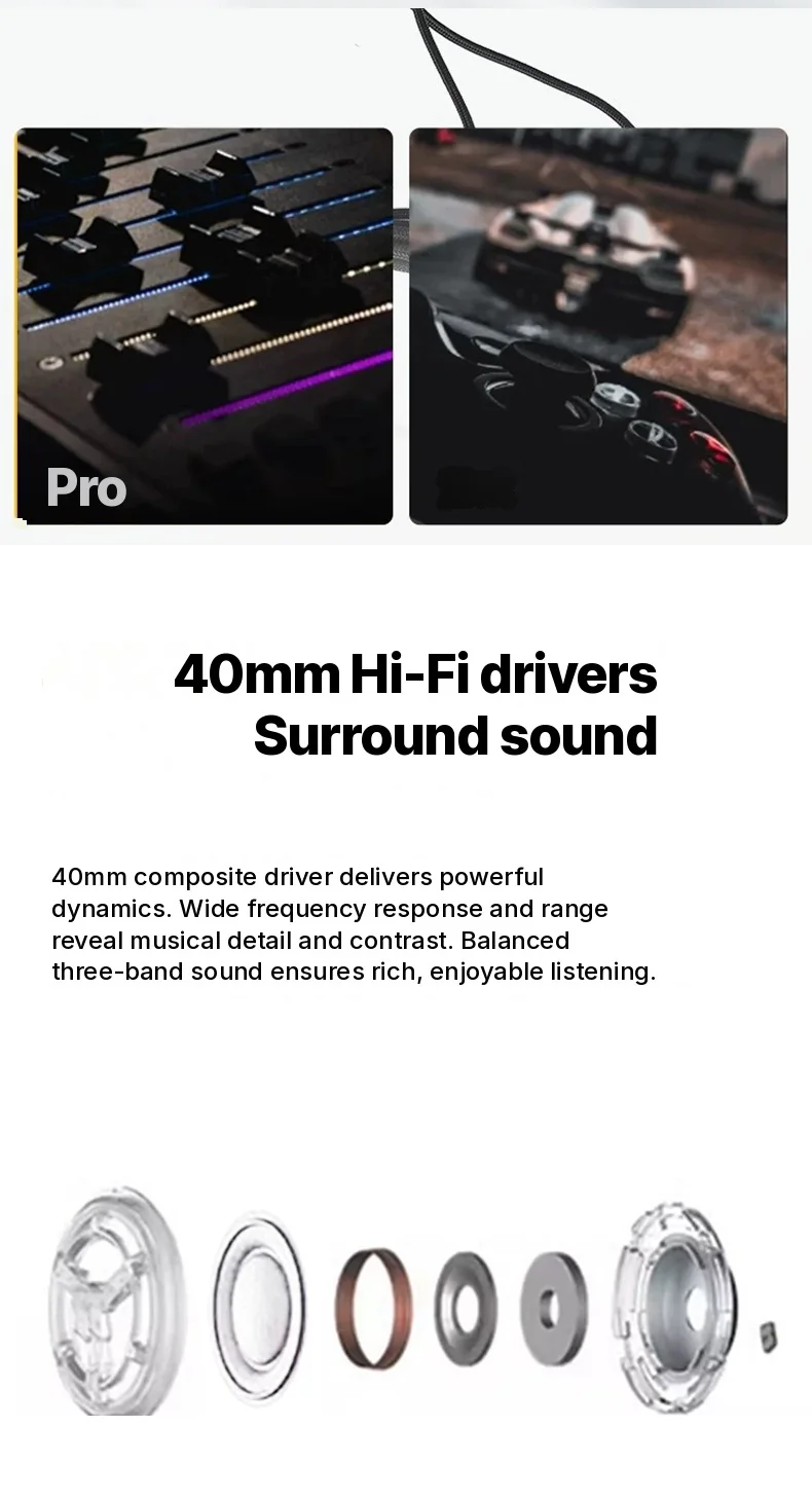 Active Noise Cancelling Wireless Bluetooth Headphones Over-Ear Long Battery Life