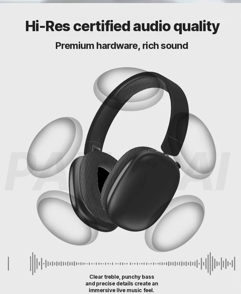 Over-Ear Wireless Bluetooth Headphones with FM Radio and TF Card Slot