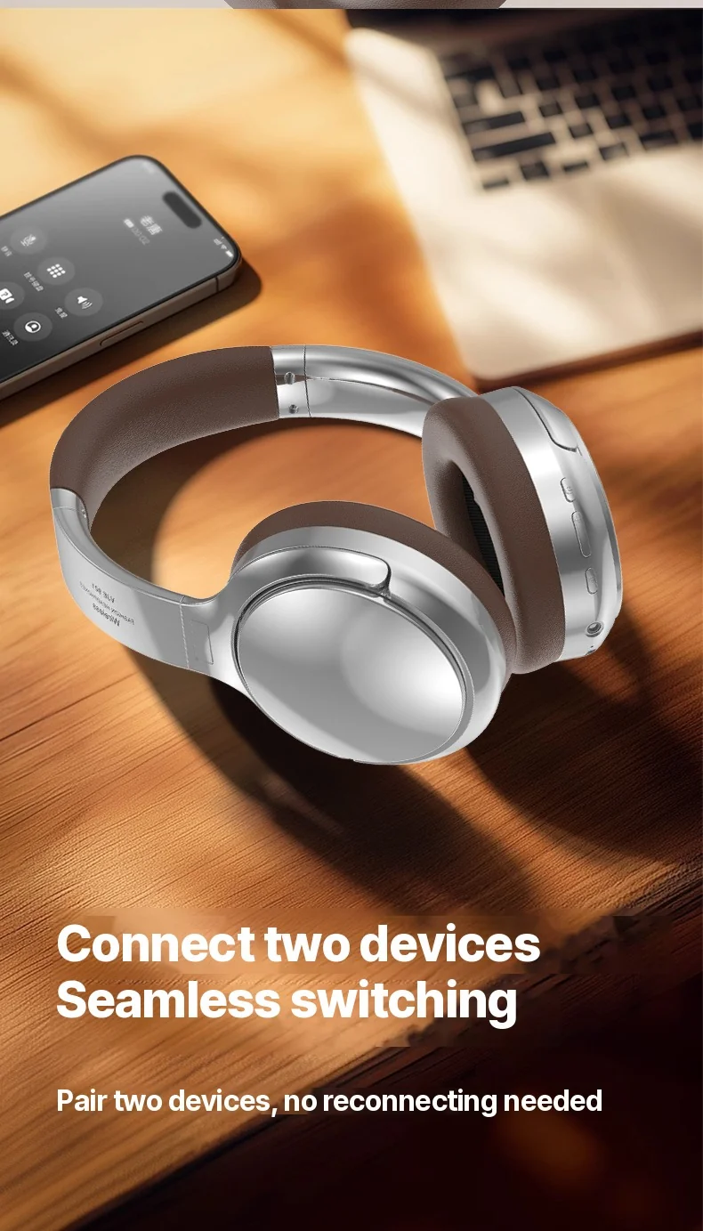 Retro Over-Ear Bluetooth Headphones with FM Radio and Wired Mode