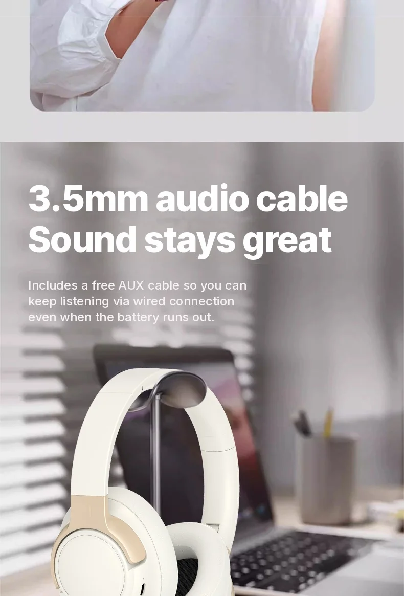 Active Noise Cancelling Over-Ear Bluetooth Headphones Wireless