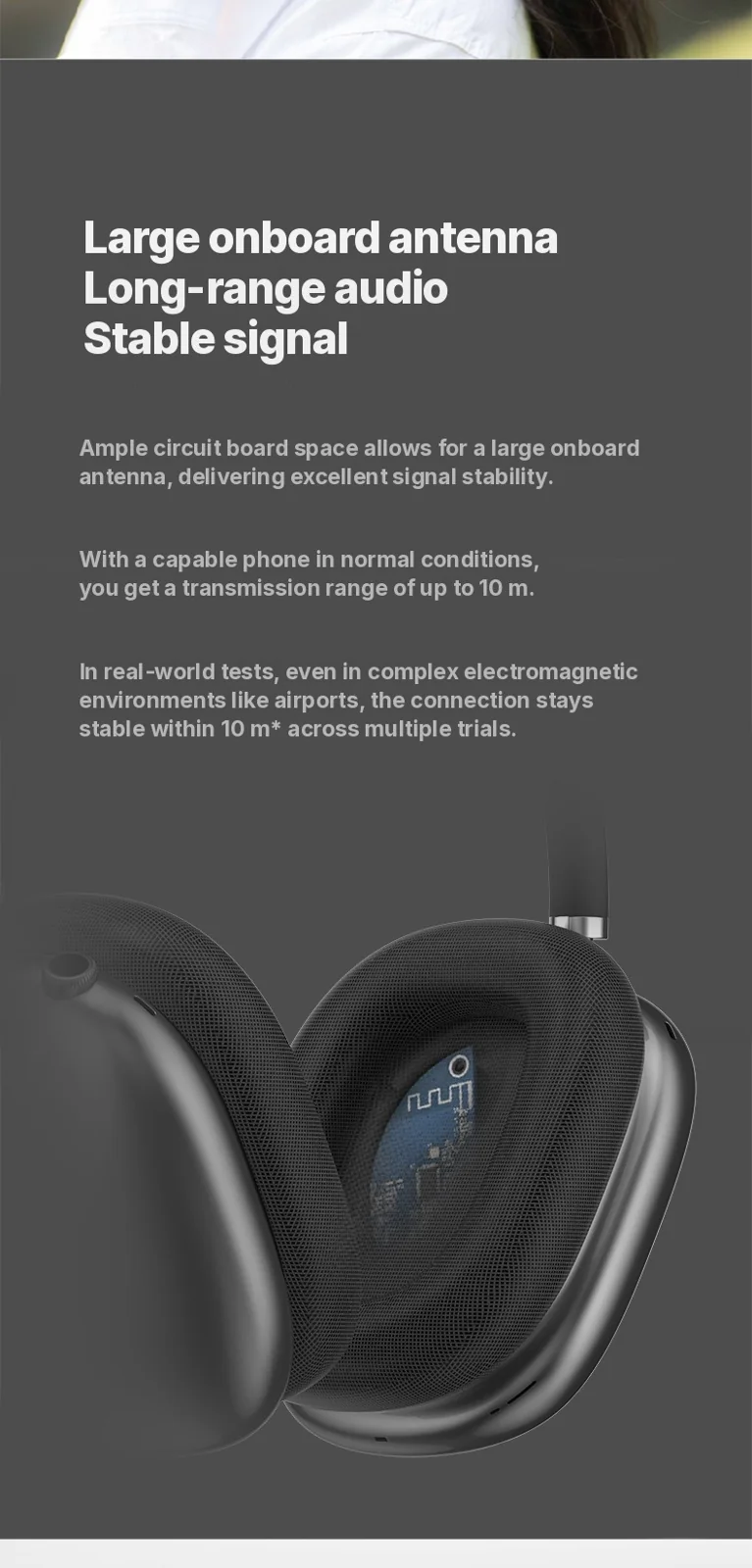Cuffie Wireless Over-Ear con Padiglioni Magnetici e Archetto in Rete