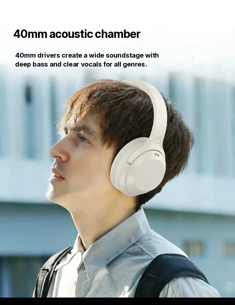 Wireless Over-Ear Headphones with Active Noise Cancelling and Type-C