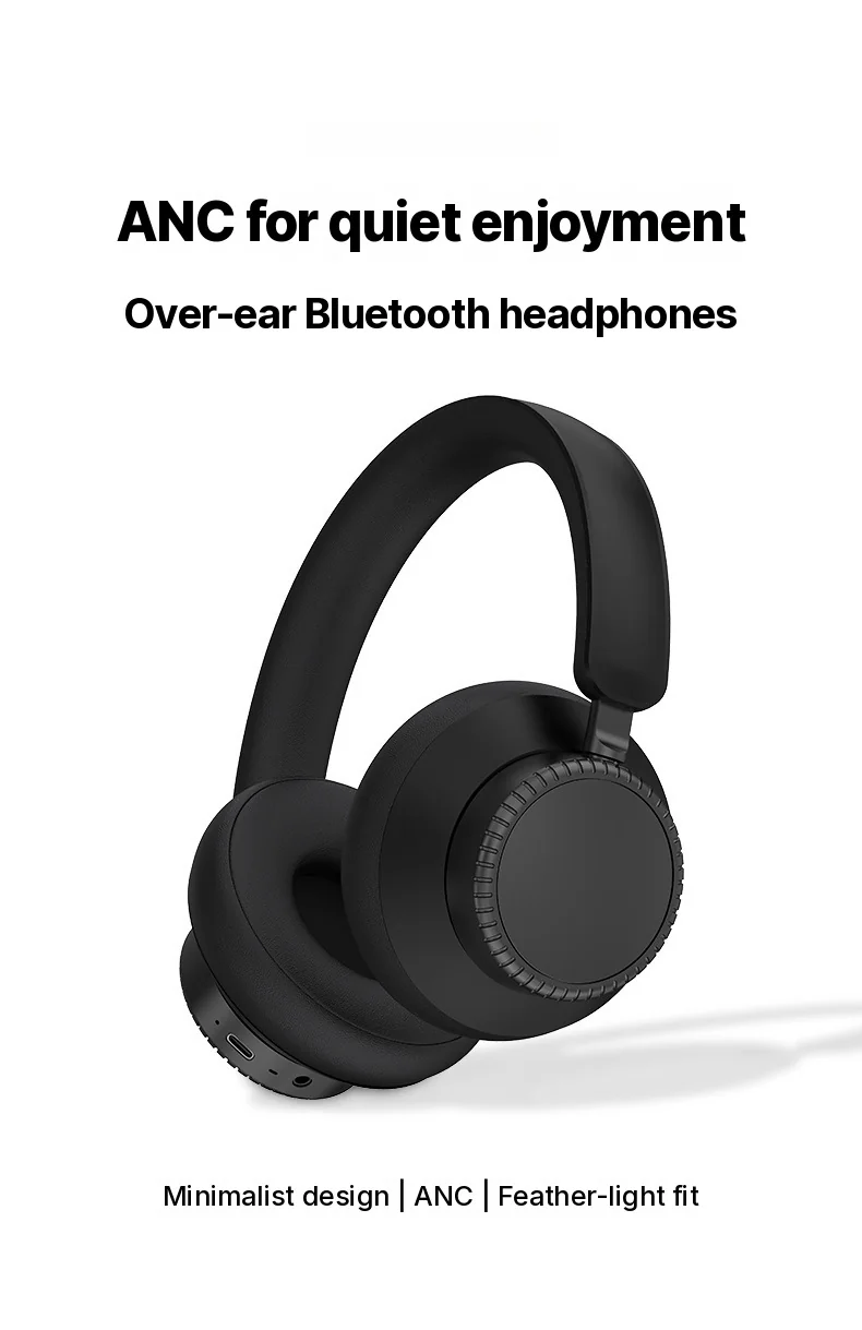 Active Noise Cancelling Wireless Bluetooth Headphones Over Ear with Mic