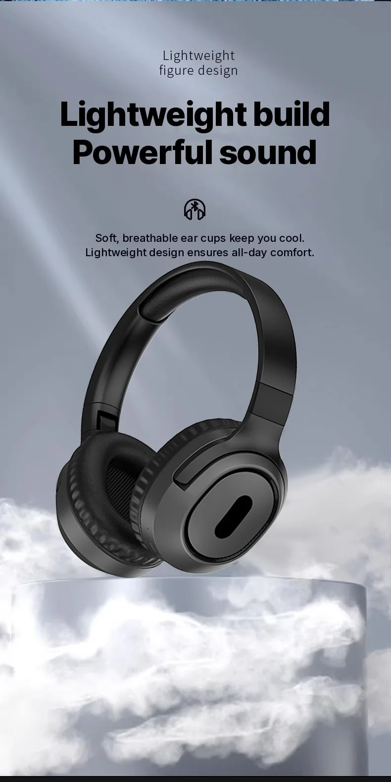 Trådlösa öronbågar med Bluetooth, FM-radio och lång batteritid
