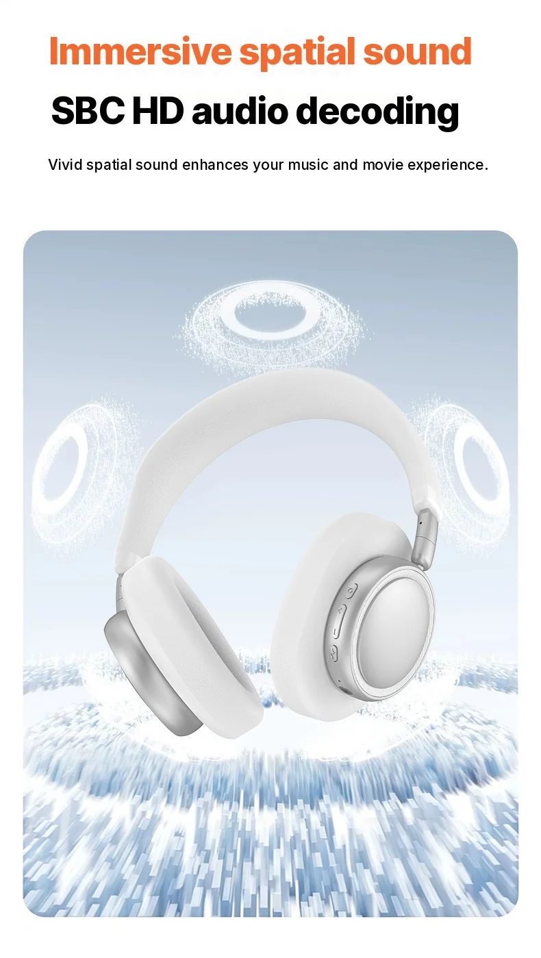 Bezdrôtové Bluetooth slúchadlá s hlbokými basmi a nabíjaním Type-C