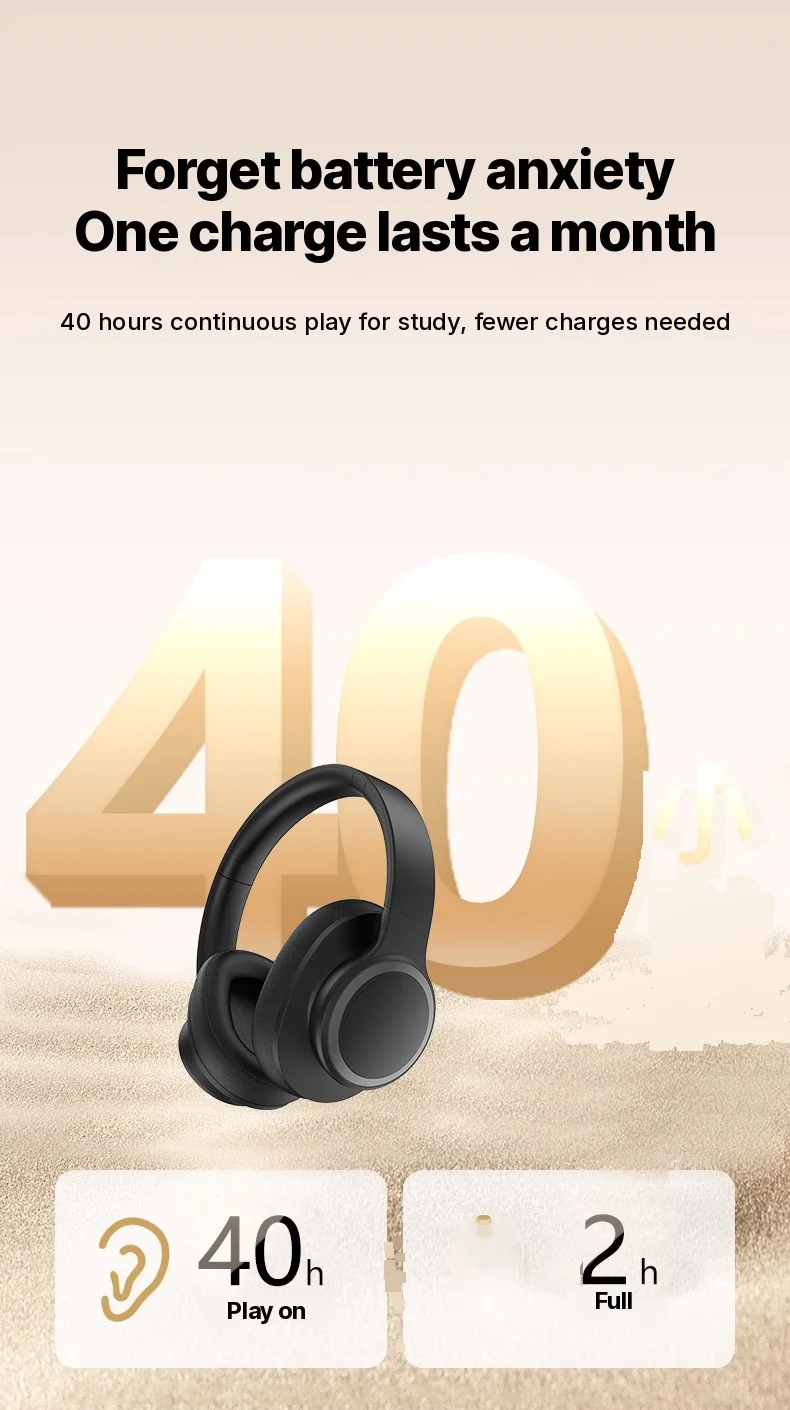 Langattomat ylikorvakuulokkeet aktiivisella melunvaimennuksella ja Bluetooth 5.4