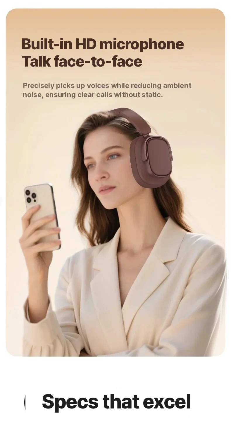 Fones de Ouvido Bluetooth Retro Circum-auriculares com Cancelamento Ativo de Ruído