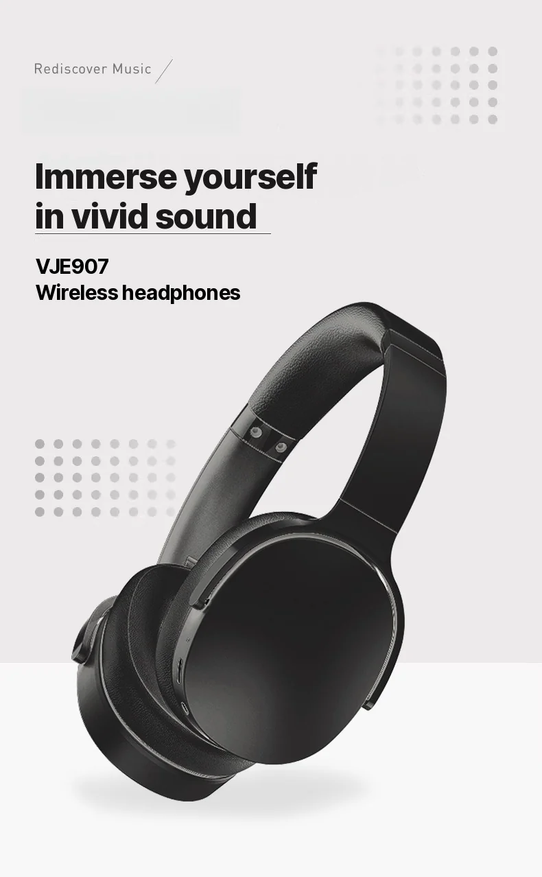 Bezdrôtové slúchadlá cez uši Bluetooth s tromi režimami EQ a mikrofónom