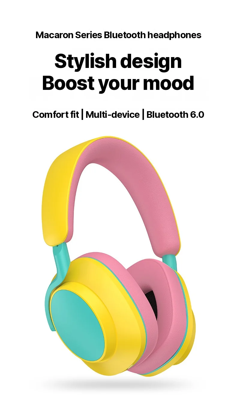 Wireless Over-Ear Headphones with FM Radio and Long Battery Life