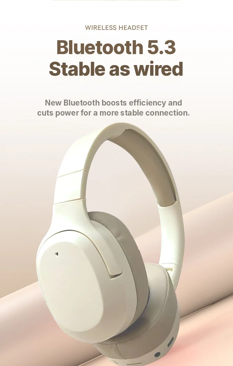 On-ear Bluetooth-hörlurar med bas, AUX och TF-kortstöd