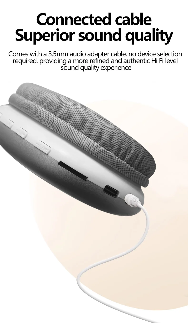Wireless Over-Ear Bluetooth Headphones with Type-C Charging