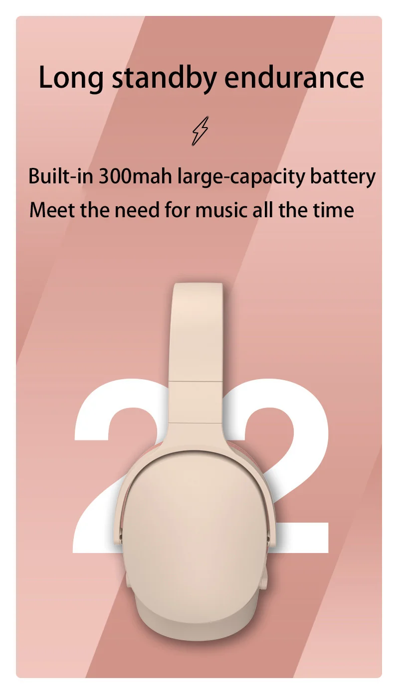 Wireless Bluetooth 5.4 Over-Ear Headphones with FM Radio and Bass
